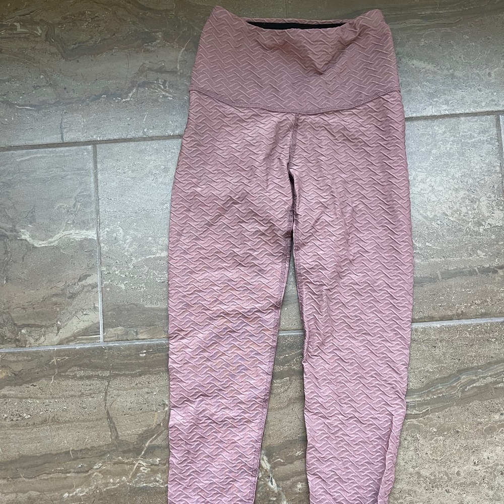 Pink Textured Leggings